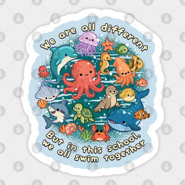 We All Swim Together Sticker by GoshWow®